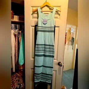 Blue knitted maxi dress